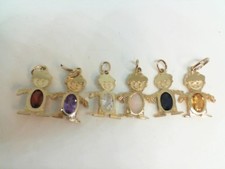 14K Yellow Gold Genuine Birthstone Boy Kid Charms 1544
