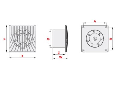 Extractor De Baño Con Sensor De Humedad Y Temporizador - 100mm, Blanco, Modelo WA100H