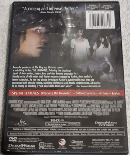 The Uninvited DVD THE MOVIE Emily Browning Elizabeth Banks Arielle Kebbel Movie - Picture 2 of 2