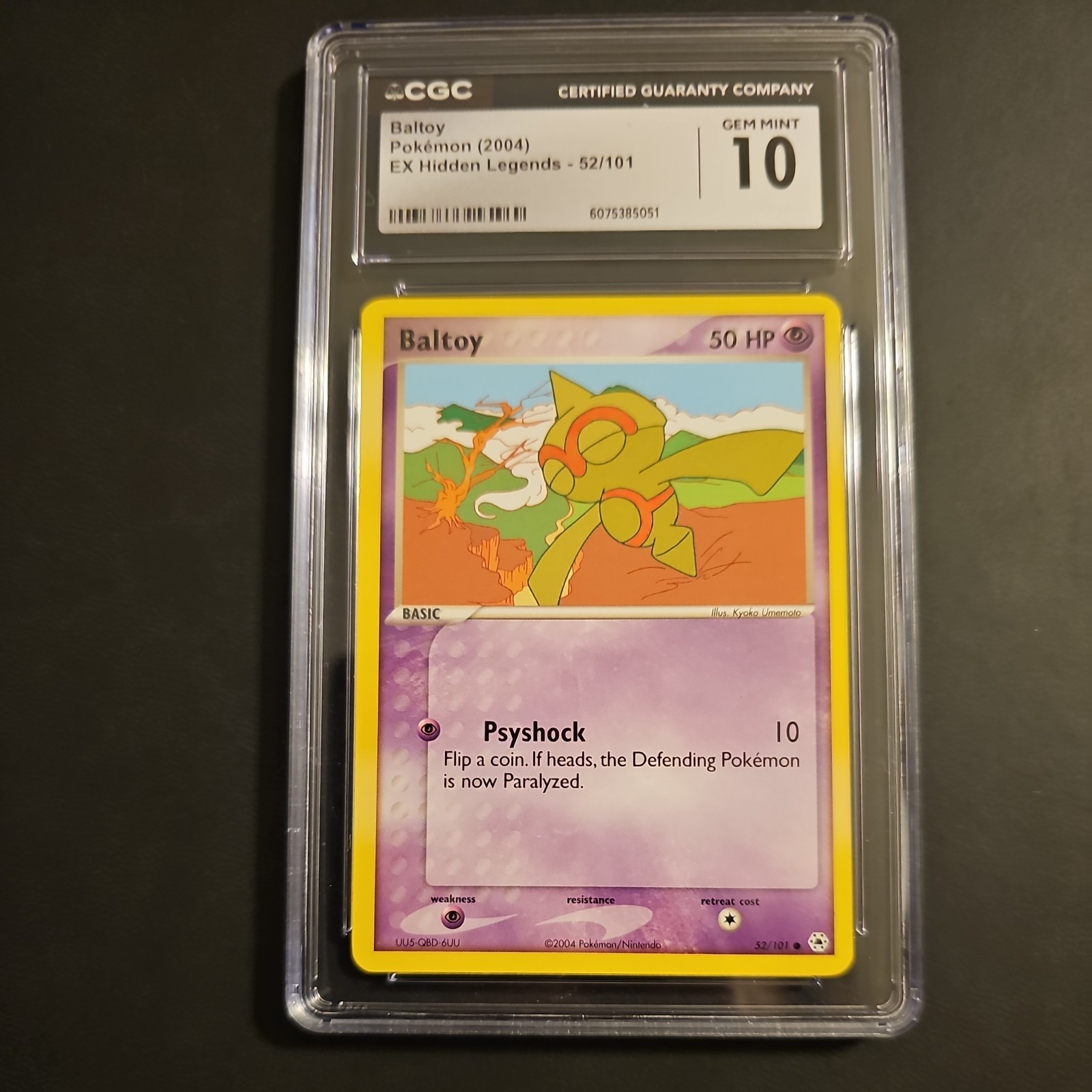 CGC 10 PRISTINE Pokemon EX Hidden Legends 52/101 Baltoy Card 2004