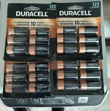 2 Pks - Duracell Lithium 123 3V Battery 12 TOTAL EXP 2030 New/Sealed FREE SHIPPI