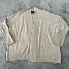 Tahari 100 Cashmere Open Front Sweater Cardigan Women's MEDIUM