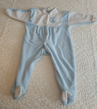 Vintage Sweet Wishes Terrycloth Baby Boy Sleeper size 12 months Snap closure USA