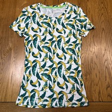Tu Ladies Size 8 Banana Print Short Sleeve T-shirt