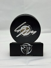 Fraser Minten Autograph Signed Boston Bruins Puck Center