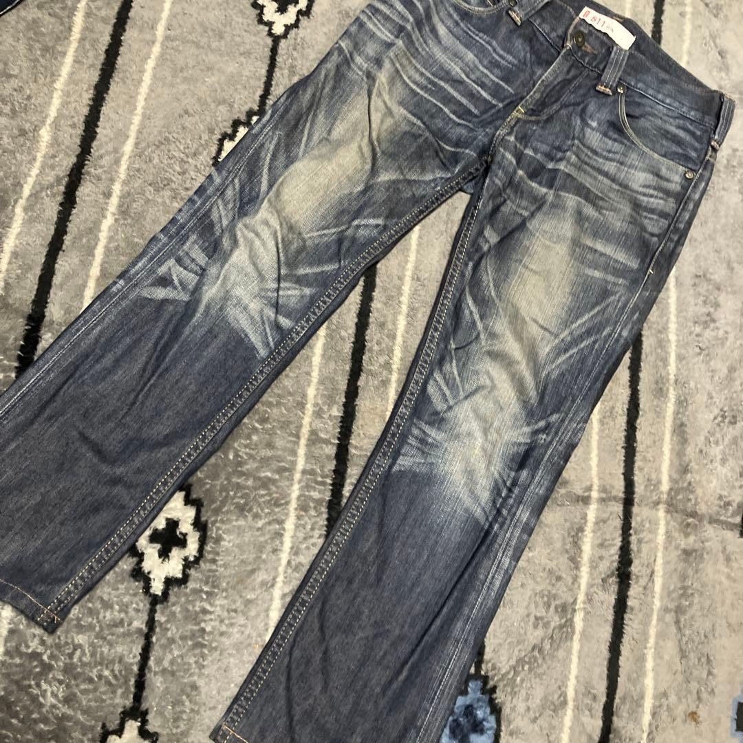 Levi's setup, dark blue, USED processing, damage … - image 6