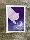 ACEO Original Hand Painted Acrylic Fine Art Miniature | Moon Kitty | fantasy cat — photo 4