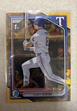 Casey Cook 2024 Bowman Chrome Draft Sapphire #BD-66 Gold /50 Rangers RC