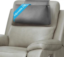 Recliner Headrest Pillow, Adjustable Neck & Head Support 23"L x 15.8"W, Gray 