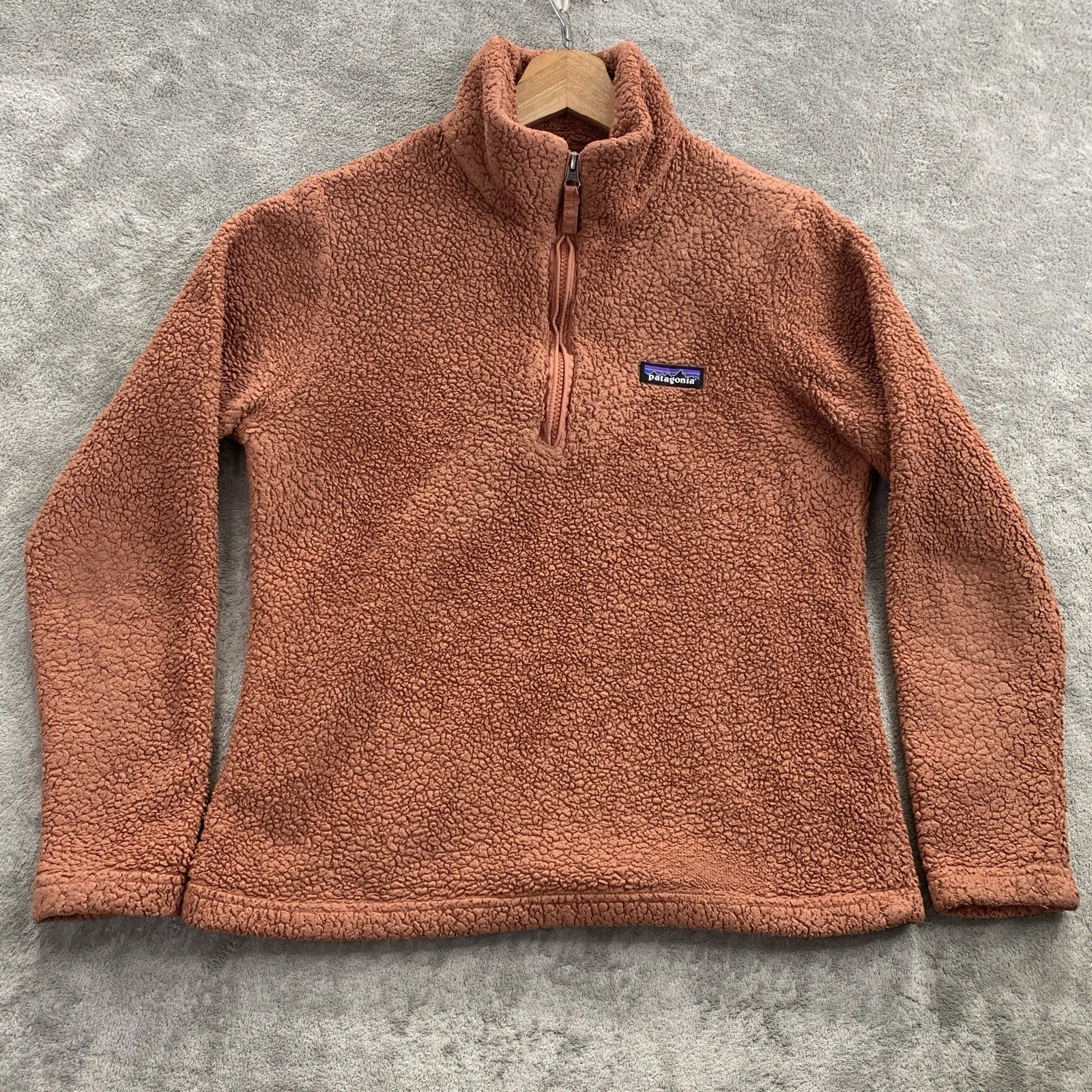 Patagonia Sweater Womens Small Los Gatos Fleece 1/4 Zip Pullover Burnt Orange