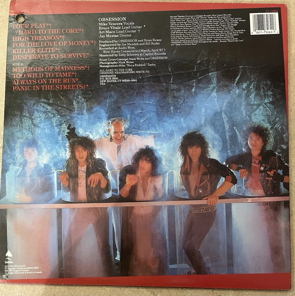 Obsession Methods Of Madness LP 1987 Original Press Enigma Metal W/promo Punch - Image 2 of 4