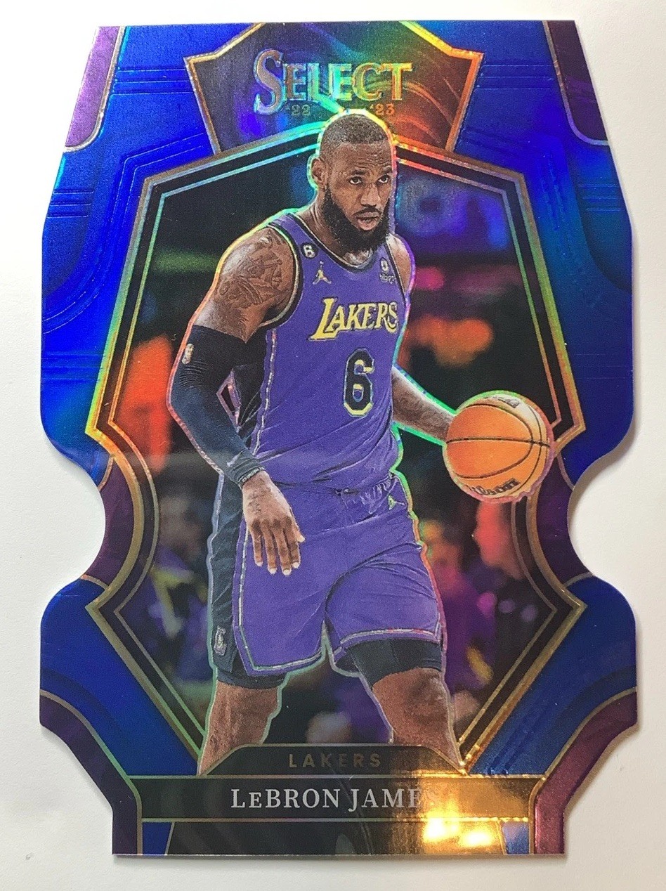 2022 Select Lebron James Premier Level Blue Prizm Die Cut /249 Lakers