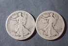 Lot of 2 Walking Liberty Silver Half Dollas 1917 17S Good Cond WL26 14