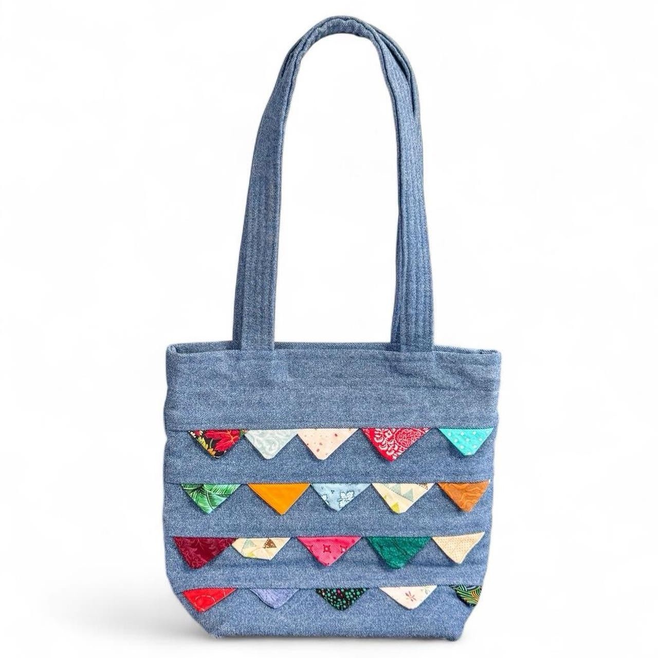 Handmade Quilted Denim Patchwork Shoulder Bag – U… - image 1