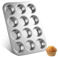 Muffin Backform Edelstahl 12Er Muffinblech 3Cm Tief FüR Cupcakes Brownies Kuchen