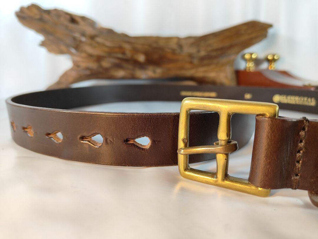 Glenroyal Bridle Leather Dress Belt in Genuine Leather with Gold Brass Hardware