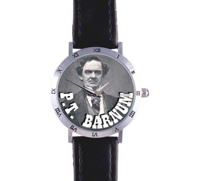 P T BARNUM WATCH: SHOWMAN, PHINEAS, BAILEY, CIRCUS, SUCKER, RARE COLLECTIBLE!