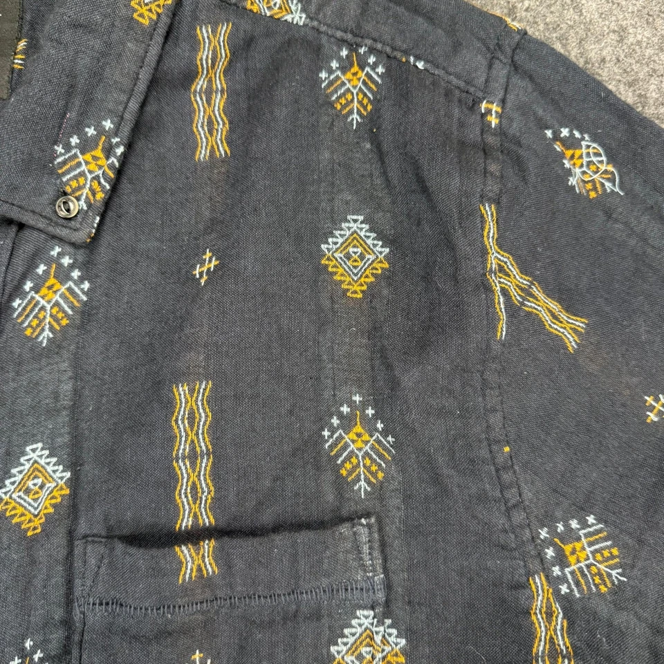 Roark Manawa Tapu Black Geometric Print Short Sleeve Button Down Shirt - Image 3 of 4