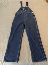 Vintage Key Imperial Overalls Mens 38x32 Blue Denim Bib Workwear USA 90s