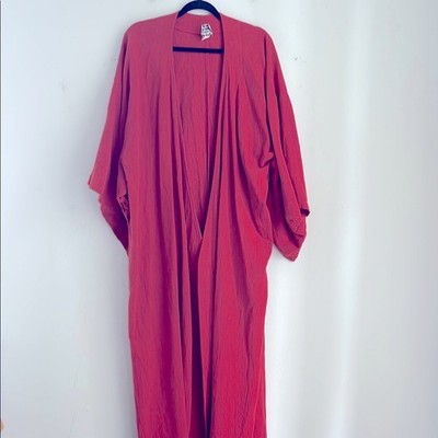 Vintage Deva A Cottage Industry Pure cotton open front wide sleeve kimono duster