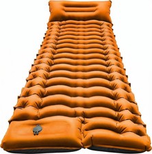 Camping Sleeping Pad, Ultralight Camping Mat with Pillow Built-In Foot Pump & Pi