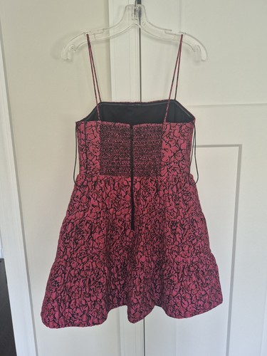 Alice + Olivia Party Dress Jamila Pink Floral Jaquard Mini Size 8 NEW - Picture 12 of 22