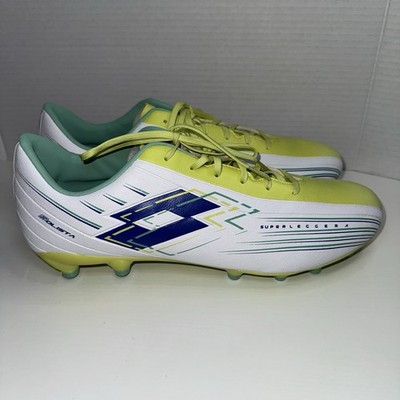 Lotto Solista 700 VIII FG Soccer Cleats White Sunny Lime Men's Size 13
