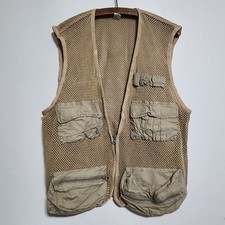 Vintage 80s Banana Republic Safari Travel Mesh Fishing Vest Utility Gorpcore