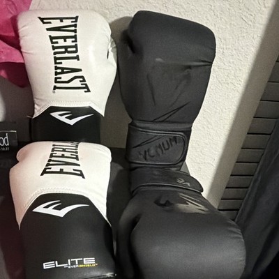 Everlast Elite Sparring Boxing Gloves 12oz Black/White Adult Unisex