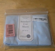Standard Cot Sheet 23" X 51" 100 Cotton Light Blue