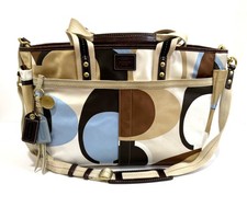 RARE COACH VINTAGE Y2K SIGNATURE SCARF PRINT LG MULTI BABY DIAPER TOTE BAG 10116