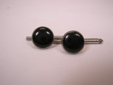 SINGLES 2 3/8" Black Round Vintage Formal Tuxedo Prom Groom Shirt Stud b276