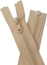 YaHoGa 2PCS 5 10 inch Separating Jacket Zippers for Sewing 10" 2pcs, Beige