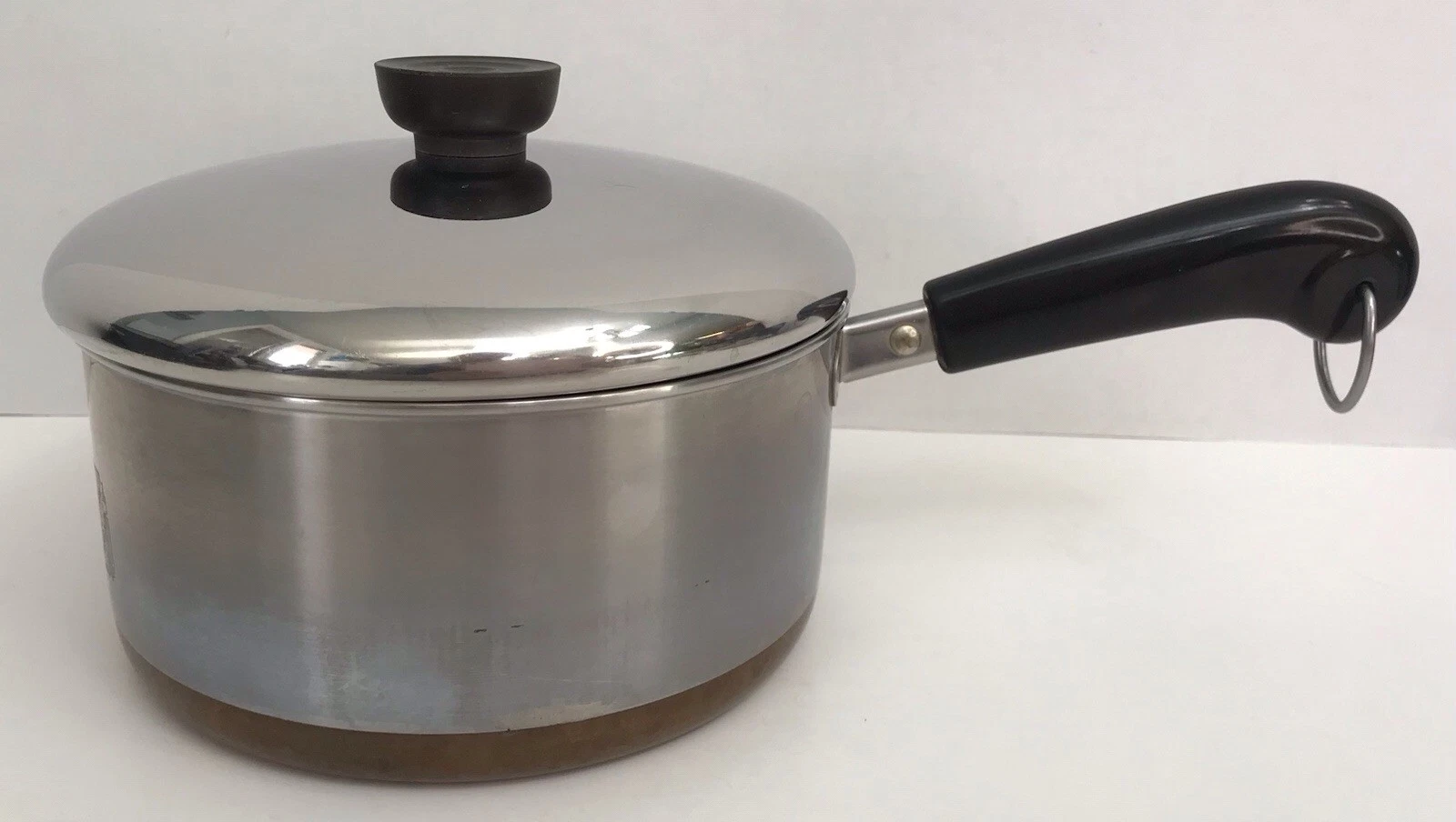 Vintage REVERE WARE 1801 2 Qt Copper Bottom Sauce Pan Pot With Lid Clinton, IL