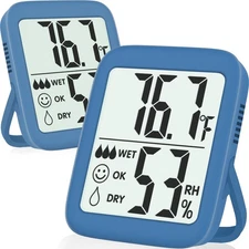 Antonki 2 Pack Room Thermometer for Home, Indoor Hygrometer Humidity Meter Ga...