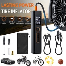 Cordless Car Tyre Inflator USB Digital Rechargeable Tire Air Compressor Pump Kit