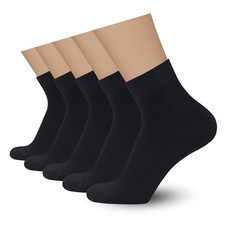 Mens Rayon Bamboo Ankle Breathable Socks Thin Quarter Athletic Large Black