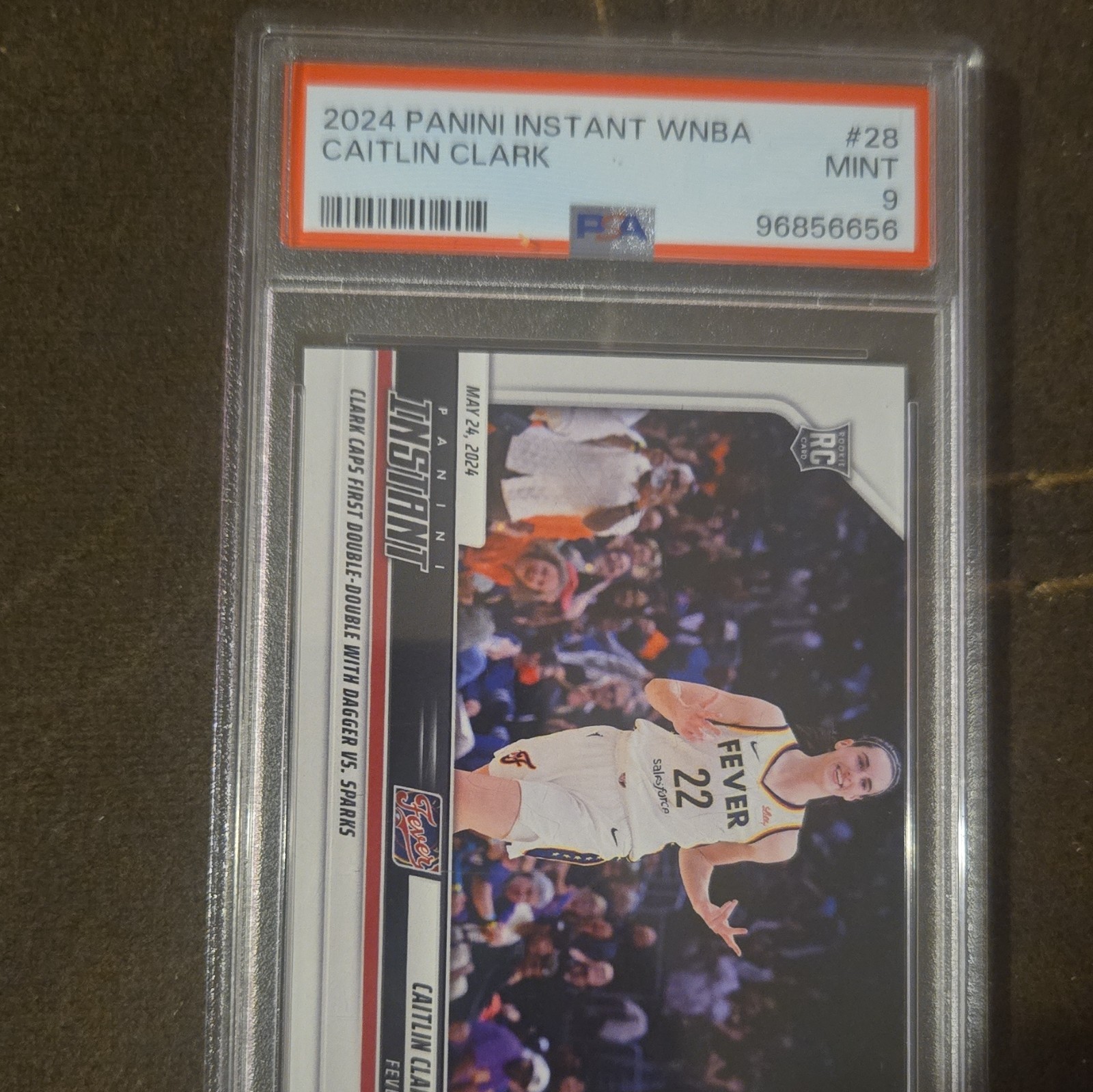 Panini Instant WNBA 2024 Caitlin Clark Indiana Fever PSA 9 Rookie #28 /2597 view 2