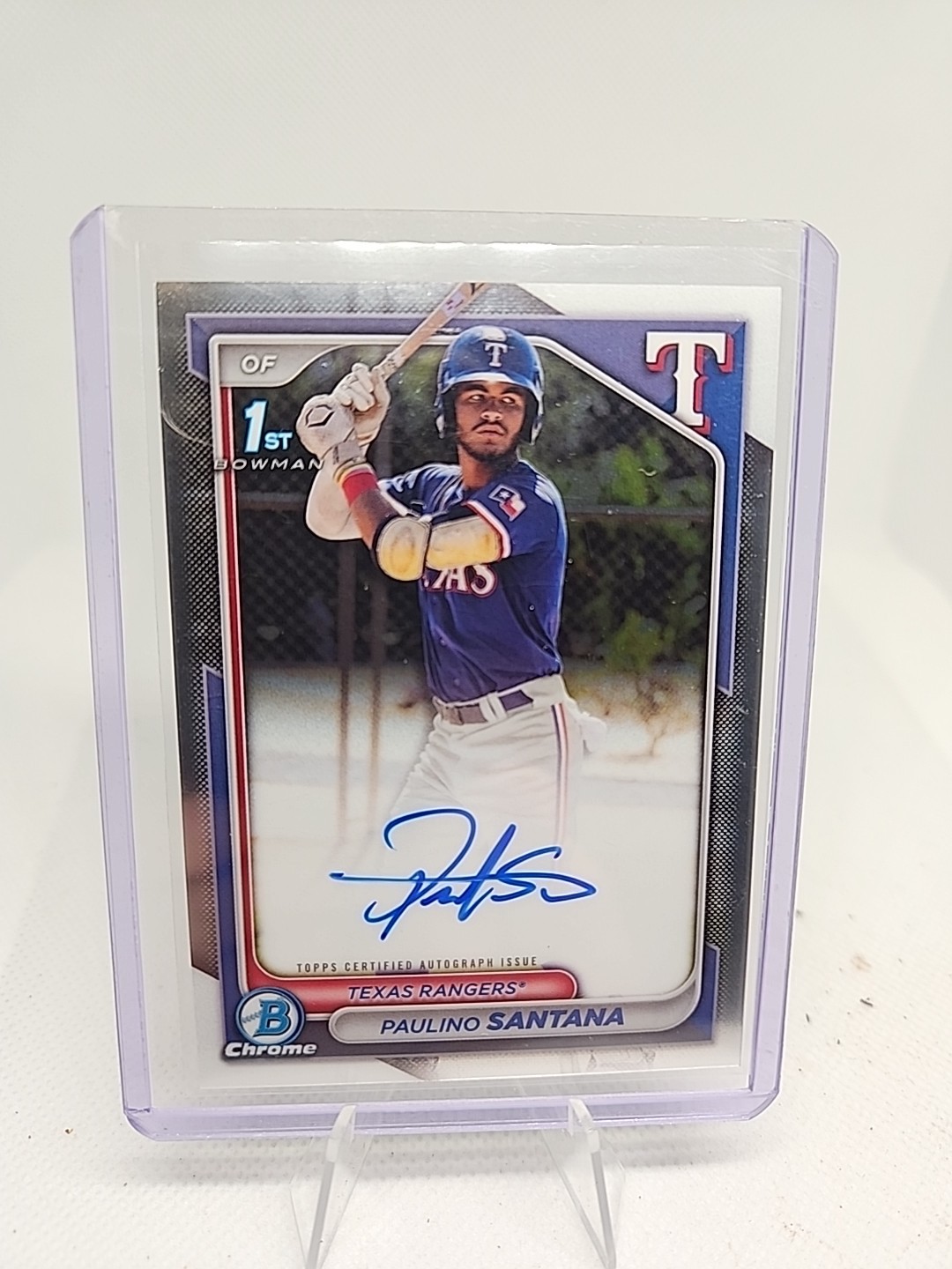 2024 Bowman Chrome Paulino Santana Auto 1st #CPA-PS Rangers