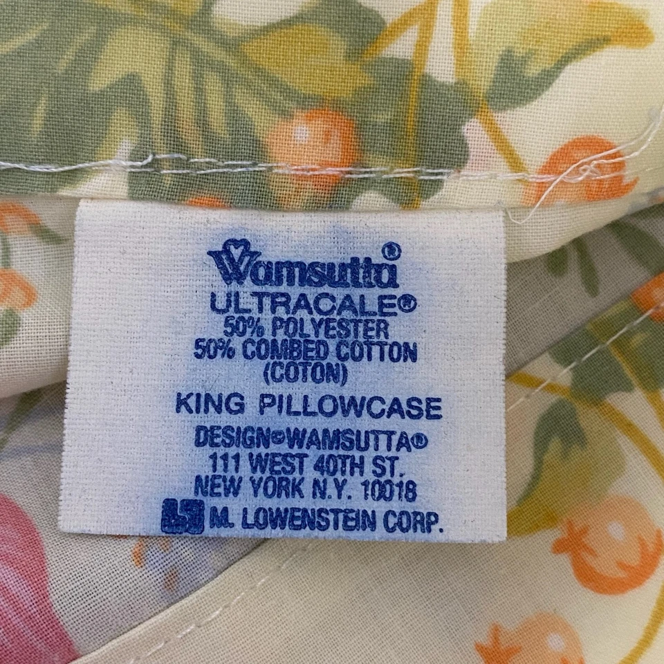 De Colección Wamsutta SET Queen Sábana Plana 2 Fundas de Almohada King Percal Hecho en EE. UU. Floral Foto 4 de 4