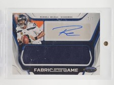 RUSSELL WILSON 2019 CERTIFIED FABRIC OF THE GAME SIGNATURES AUTO PATCH 7/7 Q6902