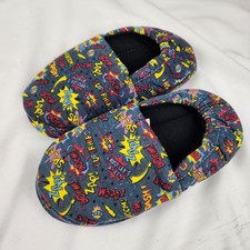 Big Kids Boy's Size 1-2 Warm Plush Indoor Slippers with Memory Foam Slip-on