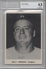 1956 Brooklyn Dodgers Team Issue Billy Herman BGS 4.5 HOF 0ji1