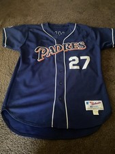 Vintage 2002 San Diego Padres Bubba Trammel Game Issued Jersey Size XL Men Autog