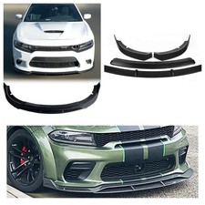 For 2015-2023 Dodge Charger SRT Double Deck Matt Black Front Bumper Lip Splitter