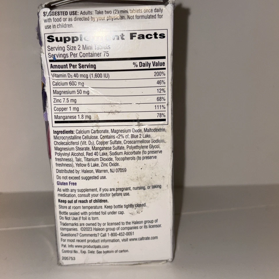 Mini comprimidos Caltrate Bone Health Advanced Minis 600+ D3 2 en 1 150 Exp12/26 Foto 2 de 4