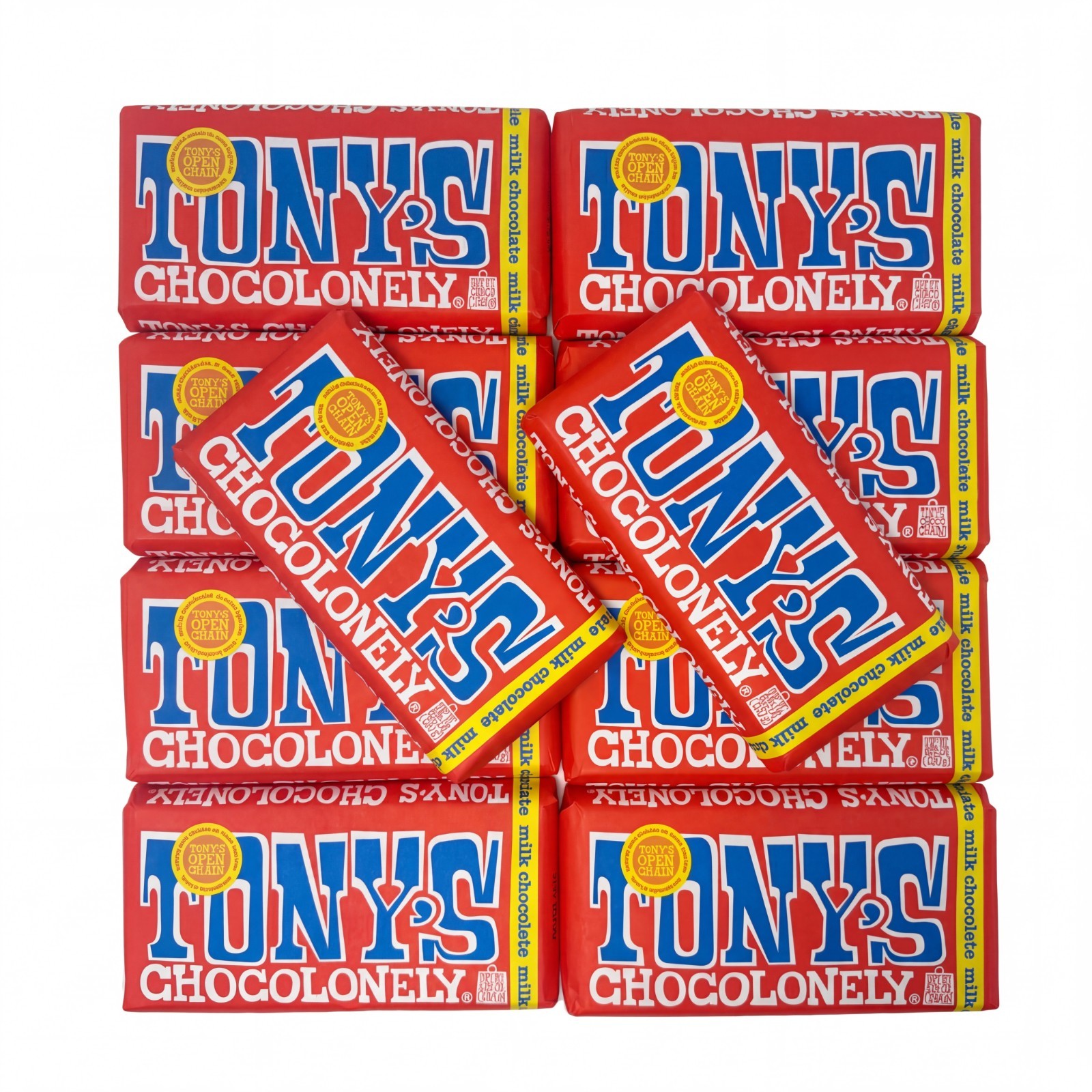 10 Tony&rsquo;s Chocolonely Milk Chocolate Bars, 6.35 oz Each Best By Date 04/30/2026