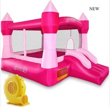 Cloud 9 Princess Bounce House with Blower, Pink Castle Inflatable Bouncer
