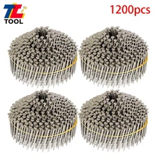 1200-Pcs 1-3/4" ×.09" 15 Deg Wire Coil Stainless Steel Siding Nails New
