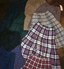 Reseller Lot 10 Vtg. Pendelton Skirts Wool Sz 6 8 9 Plaid Solid Multicolor USA